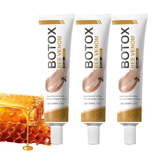 Teegxddy 3 Pezzi crema antirughe al veleno d'api,Crema Idratante Antietà,Migliora