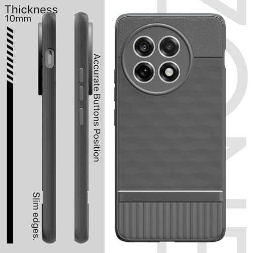 Image of Pikkme Back Cover for OnePlus 13R 5G Camera Protection 3D Hexa Cube Design Silicone Protective Bumper Case (Grey)