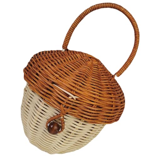 Panier en rotin tressé rustique pour paquet à main de cérémonie et cadeau de mariage