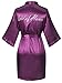 Yukata Satin Wedding Robes With Clear Rhinestones-Maid of Honor Edition, Purple M