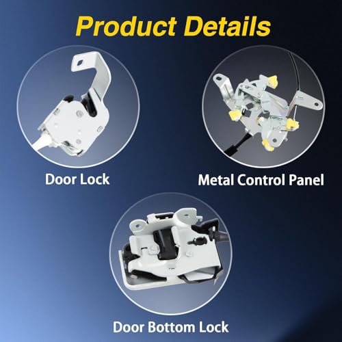 Image of Rear Left Driver Side Extended Cab Door Lock Latch with Cable Compatible with Ford F250 F350 F450 F550 Super Duty 1999-2007 Replace #: 6C3Z-28264A01-A