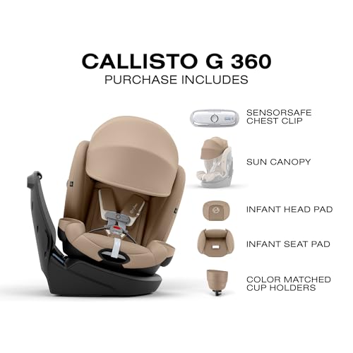 Image of Callisto G 360 Rotating All-in-One Convertible Car Seat - Almond Beige