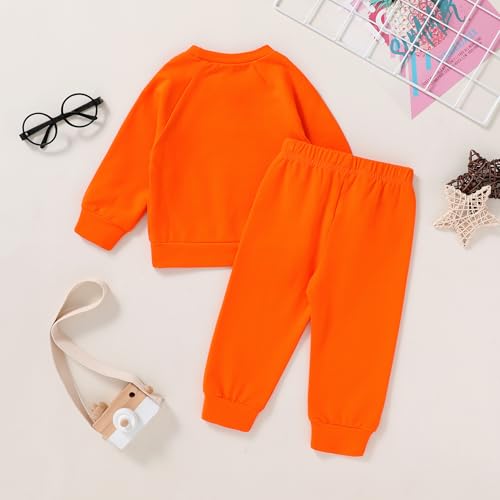 Happy Town Fall Outfits for Toddler Girl Boy Long Sleeve Top and Long Pants Set Toddler Sweatsuits3