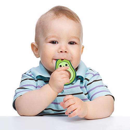Image of Baby Silicone Teether,Sensory Chew Toys,BPA Free Soft and Effective Infant Teething Pain Relief Toys,Freezer Safe,Food Grade Silicone,Best Shower Gift for Boys and Girls (Avocado)