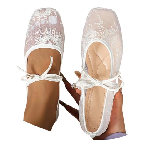 ballerinas damen,elegant,spitze,schuhe,brautschuhe,ballet flats,weiße,sommerschuhe bequem,hochzeitsschuhe,flache,kommunionsschuhe,bequem,mesh,,halbschuhe damen,mary jane schuhe,mesh,mit absatz 3