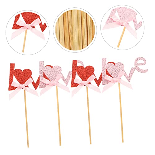 PRETYZOOM 12 Pçs Inserção De Bolo De Amor Decoração De Bolo Topo De Bolo Enfeites De Cupcake Enfeite
