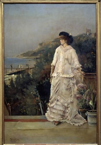 Tableaux Peinture sur Toile Portrait d'une femme d'Alfred Emile Stevens pour Chambre 60x90cm