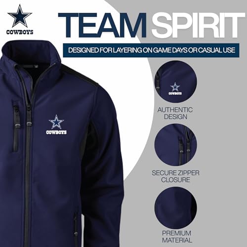 Image of dunbrooke Men's Navy Chicago Bears Softshell Fleece Full-Zip Jacket