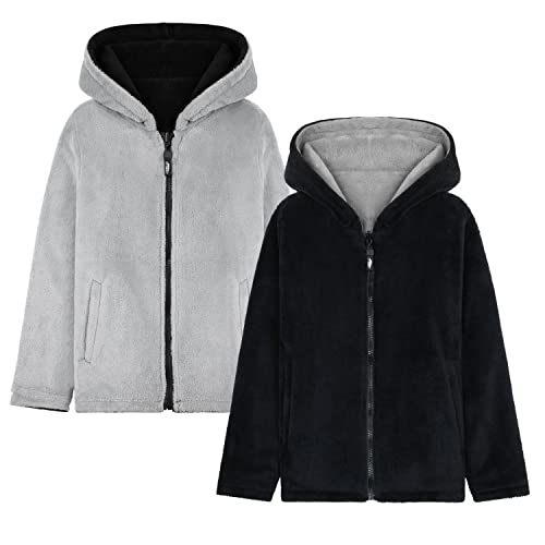 CityComfort Sweat Zippé Enfant, Polaire Chaude Réversible Garcon Fille 5-14 Ans (as4, Age, 9_Years, 10_Years, Regular, Noir)