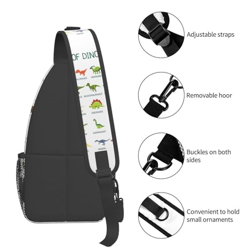 Mochila tipo bandolera para pecho con diseño de dinosaurios miniatura 4