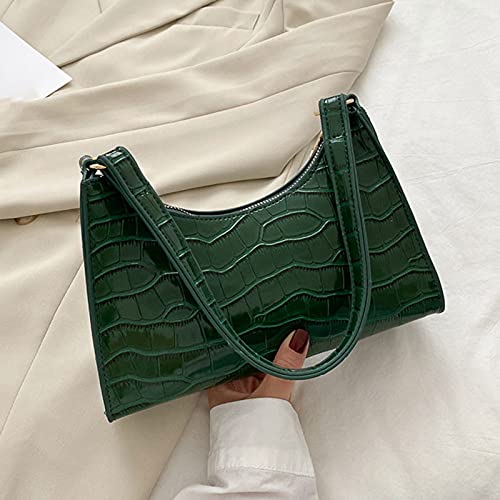 Bolsa de ombro feminina,Bolsa de ombro moda feminina com padrão de crocodilo bolsa de couro pu bolsa