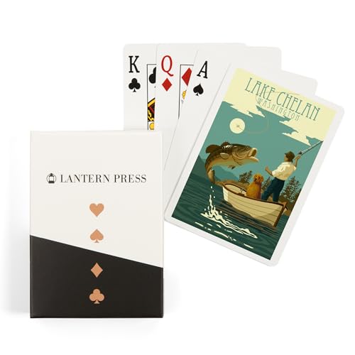 Lantern Press Lake Chelan, Washington, Baraja de Poker 52 Cartas
