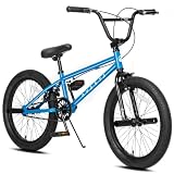 AVASTA 20 Pouces Freestyle Jeunes vélo BMX Enfants pour 6 7 8 9 10 11 12 13 14 Ans garçons Filles Jeunes Adultes et Les conducteurs de Niveau débutant avec 4 Peg, Bleu