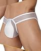 Faringoto Slip de bikini sexy en soie glacée transparente taille basse pour homme avec poche bombée transparente, blanc, Small #2