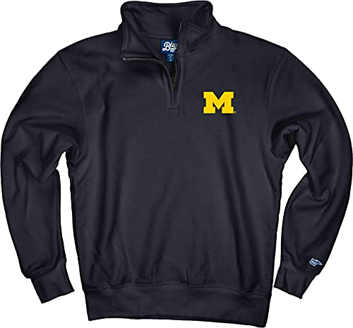 Blue 84 Men's Michigan Wolverines Quarter Zip Sweatshirt Icon Team Color, Team Color, Large - Image 3