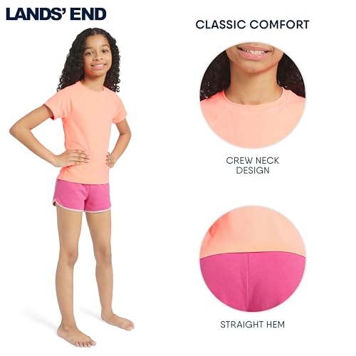 Image of Lands' End Girls' Swim UPF 50+ Short Sleeve Sun Tee Rash Guard Shirt
