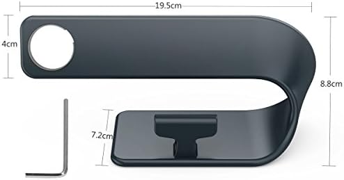 PUGO TOP Stand Compatible for Apple Watch Ultra 49mm Series 8/7/6/SE/5/4/3/2/1,iPhone 14/13/12/11/XS/XR/8, iWatch/iPhone Charging Dock Station(2 in 1 Metal Watch Stand -Black)