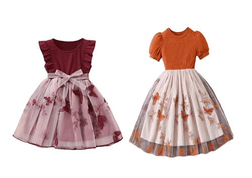 Image of TAGAS Girls Embroidery Pattern Cap Sleeve A-line Knee-Length Dress