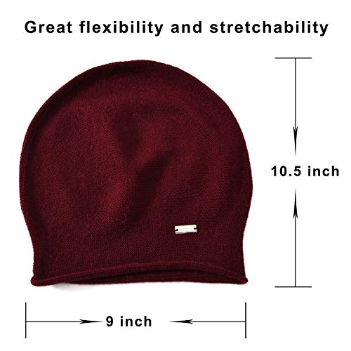 Image of jaxmonoy Cashmere Slouchy Knit Beanie Hat for Women Winter Soft Warm Ladies Wool Knitted Skull Beanies Cap