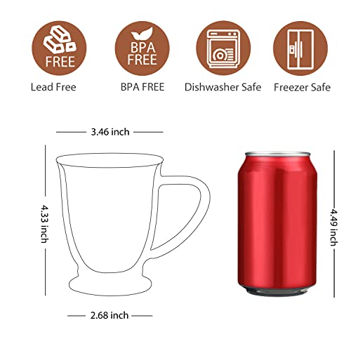 Cnglass Double Walled Glass Coffee Mugs 9.5Oz,Irish Insulated Espresso Cups,Set Of 2 Clear Glasses Cappuccino Mug With Handle(Tea Latte Glassware) #TOP1