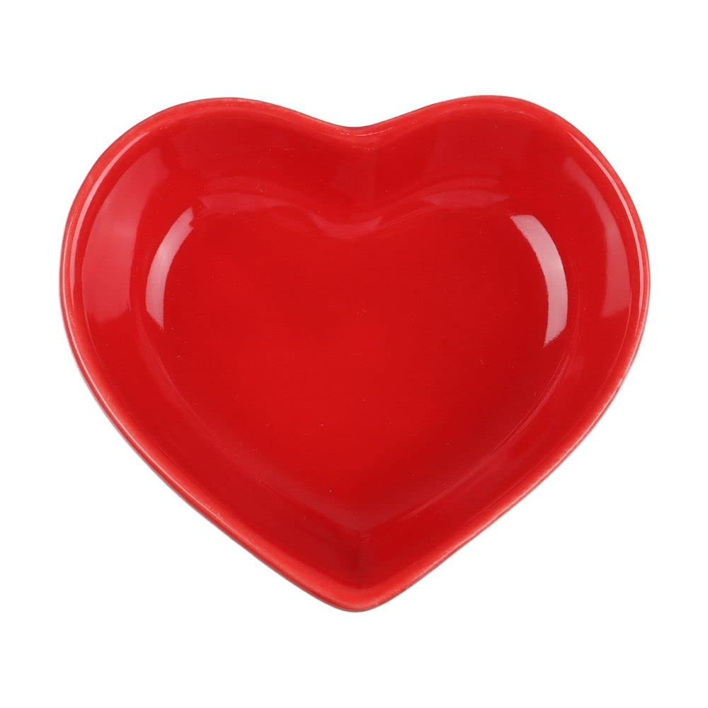 SHUESS Set di 12 Ciotole Multiuso in Ceramica a Forma di Cuore per Salsa, Spezie, Sushi, Antipasto e Portata - Piattini Mini