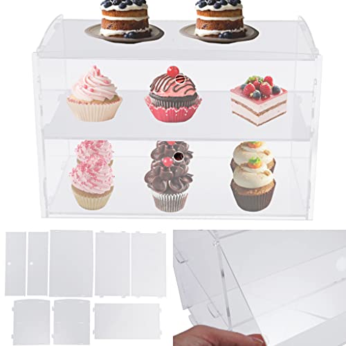 18" Clear Acrylic Display Case Bakery Pastry Display Case Donut Display Shelf Cake Cupcake Retail Display Bakery Convenience Stores Display And Keeps Fresh For Commercial Counter Top Or Party Event #TOP5