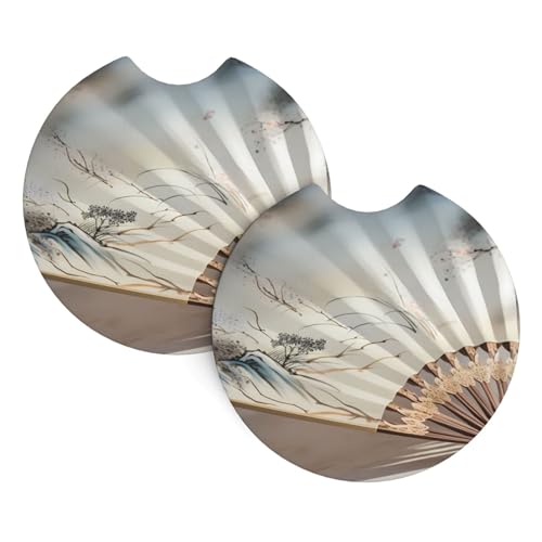 Phayah Sottobicchieri per auto a ventaglio, confezione da 2, adatti per l'uso quotidiano, per viaggi autonomi, idea regalo di prima scelta