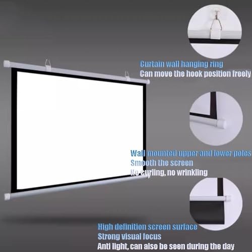 Pantalla de proyección manual 72 pulgadas 16:9 negro miniatura 4