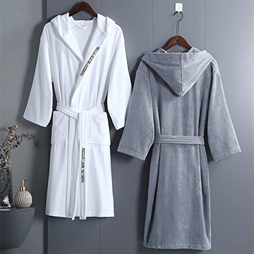 XUEMML Hotel Bathrobes Unisex,100% Cotton Terry Spa Robe, Pool, Soft, Lightweight, Absorbent, Robes For Men Women3