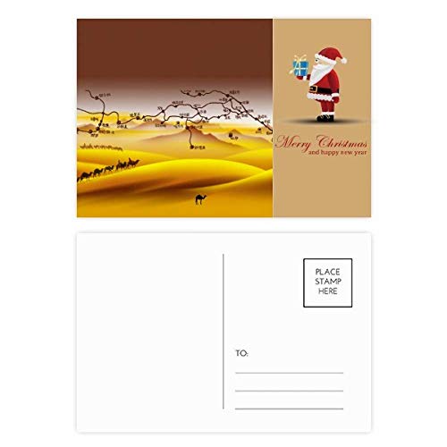 Cartes postales Desert chemin de la soie en lot de 20 avec remerciement