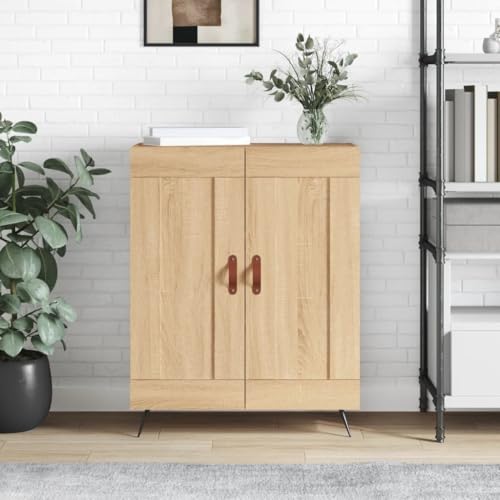 Lalfkkii Aparador armario portaobjetos buffet decoración de interiores para salón, dormitorio u oficina, diseño simple y práctico, mueble entrada, roble Sonoma, 69,5 x 34 x 90 cm