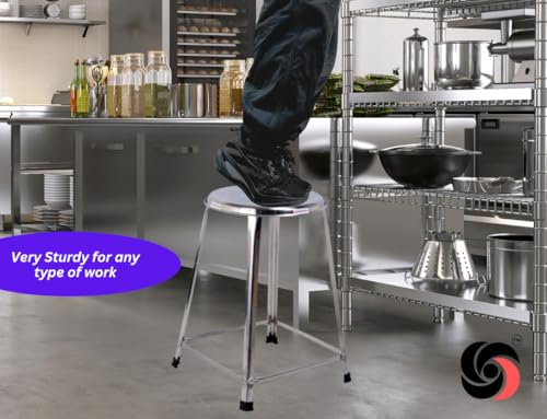Image of 18 Inch Round Shape Stainless Steel Stool for Sitting Outdoor, Shop, Medical & Cafeteria Pack of 1