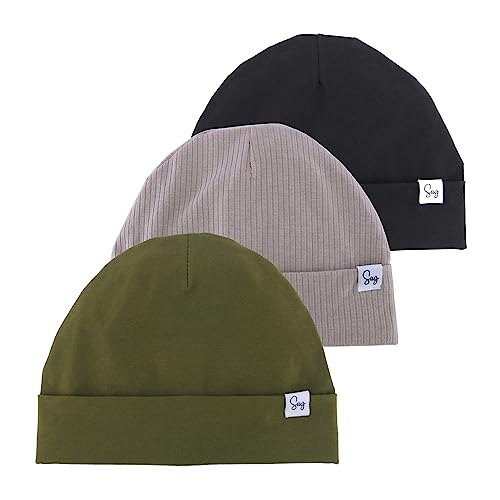 Image of Jersey Beanie Hat for Newborn Baby Boys Girls Silky Satin Lined Hats Bonnet Toddler Infant Little Kids Beanies Caps