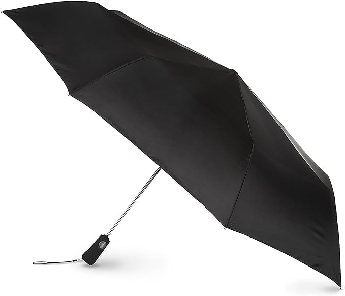 Generic Auto Open Close Umbrella Water Repellent Canopy Black