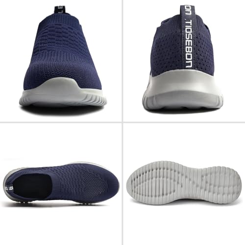 Image of TIOSEBON Men's Slip On Walking Shoes Arch Support Knit Mesh Lightweight Casual Comfortable Gym Workout Running Tennis Travel Standing Sneakers