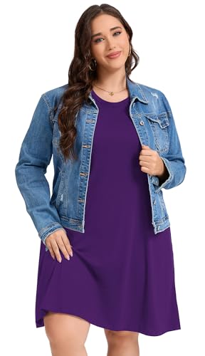 Image of elescat Plus Size Summer Dresses for Women Sleeveless Pockets Beach Tshirt Tank Sundress 2026