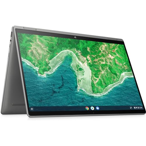 Image of HP Chromebook x360 14 Inch 2 in 1 Laptop Tablet WUXGA Touchscreen Intel Core i3 8GB LPDDR4x 128GB SSD Mic Mute Key Webcam Backlit Chrome OS 14c-cd0013dx, Mineral Silver Computer Convertible (Renewed)