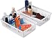 Tribello Plastic Bin Baskets for Organizing, White Storage Tray, Rectangle 9 x 6 x 2 - Pack of 4 - Made in USA
