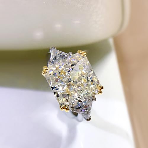 Bagues en argent sterling S925 pour femmes avec diamant géométrique