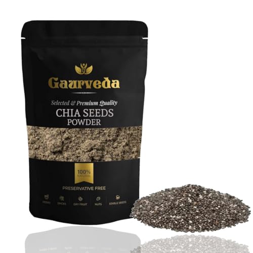 Image of GAURVEDA Chia Seeds, Basil Seeds and Gond Katira Combo Pack (250 Grams, Chia Seeds Powder)