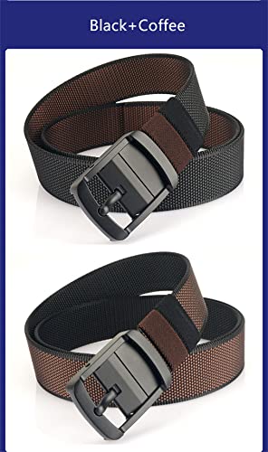 New Men's Nylon Belts Rotary Pin Buckle Reversible 1.5" Wide Casual Belt For Jeans Work2