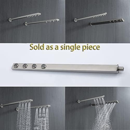 Miniatura 6 de Brazo de ducha tipo barra de ducha de acero inoxidable, para montar en la pared, integrado con cabezal de ducha con 4 boquillas de alto flujo, tipo