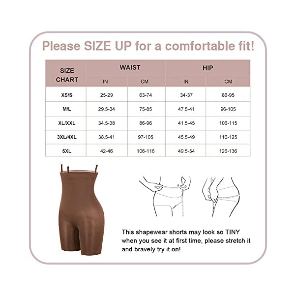 FeelinGirl-Shapewear-for-Women-Tummy-Control-High-Waisted-Shorts-Under-Dresses-Invisible-Body-Shaper FeelinGirl Tummy Control Shapewear High Waist Body Shaper for Women Control Shorts Butt Lifter Thigh Slimmers Light Brown
