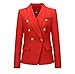 Produktbild Mitef Damen-Blazer, klassisch, lässig, Schalkragen, doppelreihig, Knöpfe, Blazer, Jacke, Büro, formelle Arbeit, Anzüge Gr. 44, rot