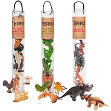 Terra by Battat 12-Inch Animal Tube Trios Dino Farm Metamorph Themes