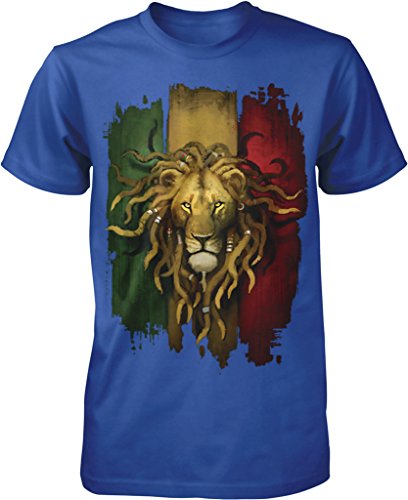 NOFO Clothing Co Rasta Lion, Rastafarian Lion, Lion Dreds Men's T-Shirt, S Royal