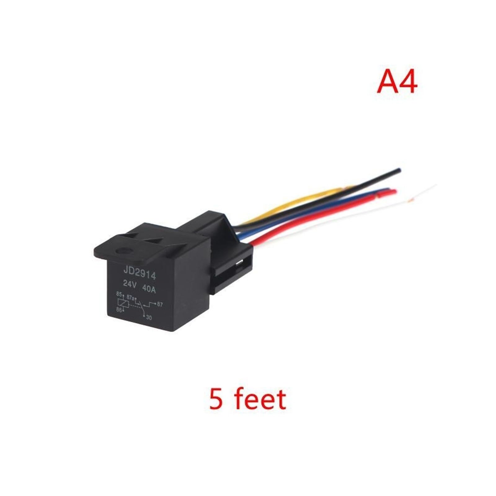 Relè automobilistico 12V-72V 4/5Pin 40A con presa di interblocco