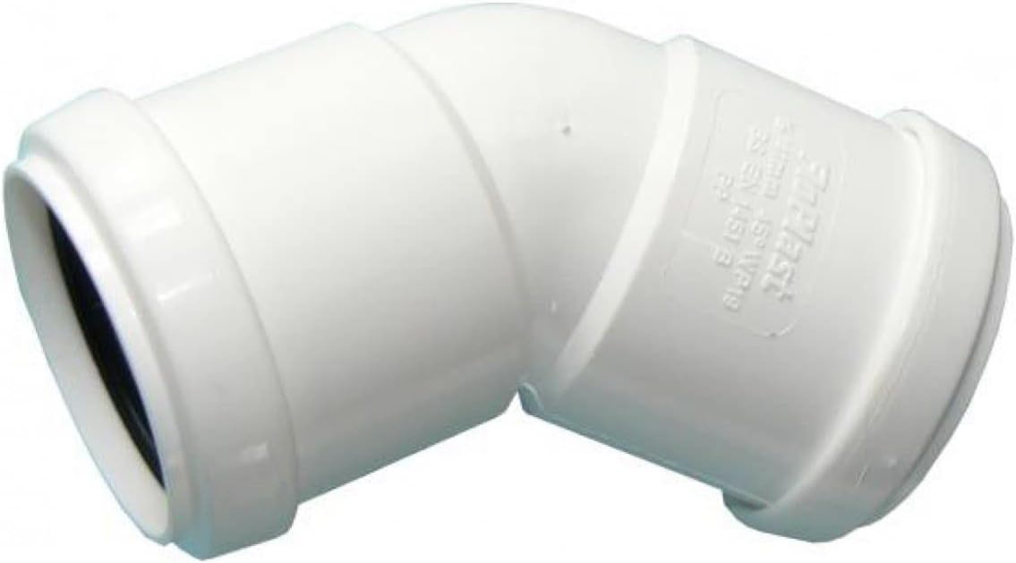 40mm White Pushfit 135 Degree Waste Pipe Bend - Pack of 2