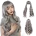 Halloween Perücke Grau Damen, Lange Graue Ombré Perücke, Ombre Silber Grau Lang Lockig, Synthetische Perücke, Natürliche Synthetische Haare für Damen Täglichen Gebrauch Geeignet Silber Grau günstig Kaufen-Halloween Perücke Grau Damen, Lange Graue Ombré Perücke, Ombre Silber Grau Lang Lockig, Synthetische Perücke, Natürliche Synthetische Haare für Damen Täglichen Gebrauch Geeignet