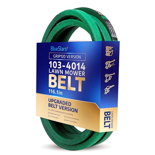 Image of [Upgraded Grip120] BlueStars 103-4014 Mule Drive Belt 5 /8 inch x 116.1 inch | Drive Belt for Exmark Lazer Z AC LC AS Zero Turn Mowers - Replaces 103-4014-SL | Aramid Cord